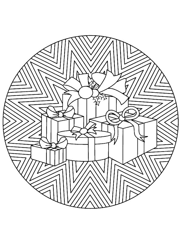 Kidsnfun Kleurplaat Mandala Kerstmis Kerstmis Mandala cadeautjes
